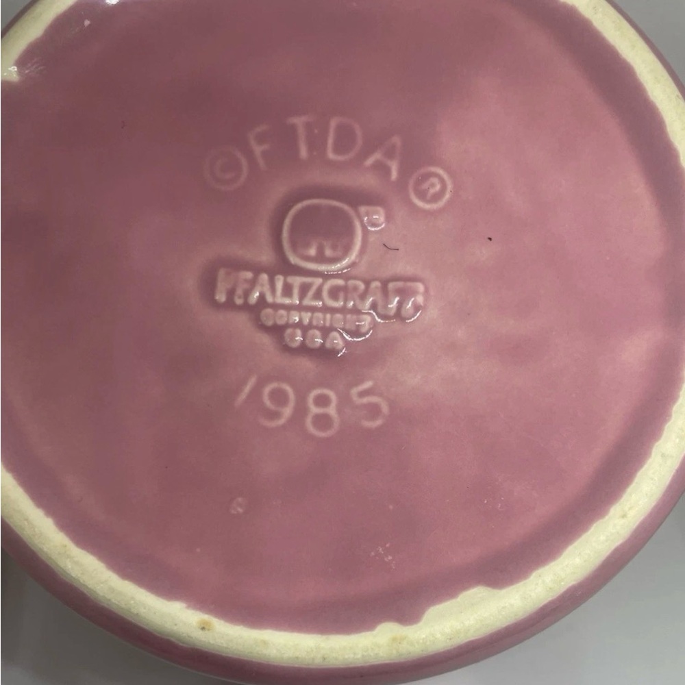 Vintage Pfaltzgraff Pink Ceramic Crock Planter Bowl 1985 USA Pottery